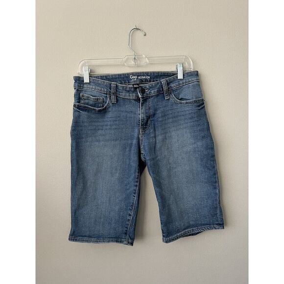 GAP Shorts Womens Size 2/26  Denim Blue Bermuda Mid Rise Stretch Casual - Picture 3 of 10